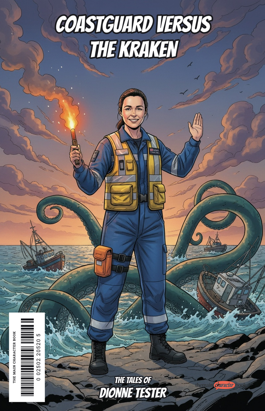 Coastguard Versus the Kraken — personalised front cover