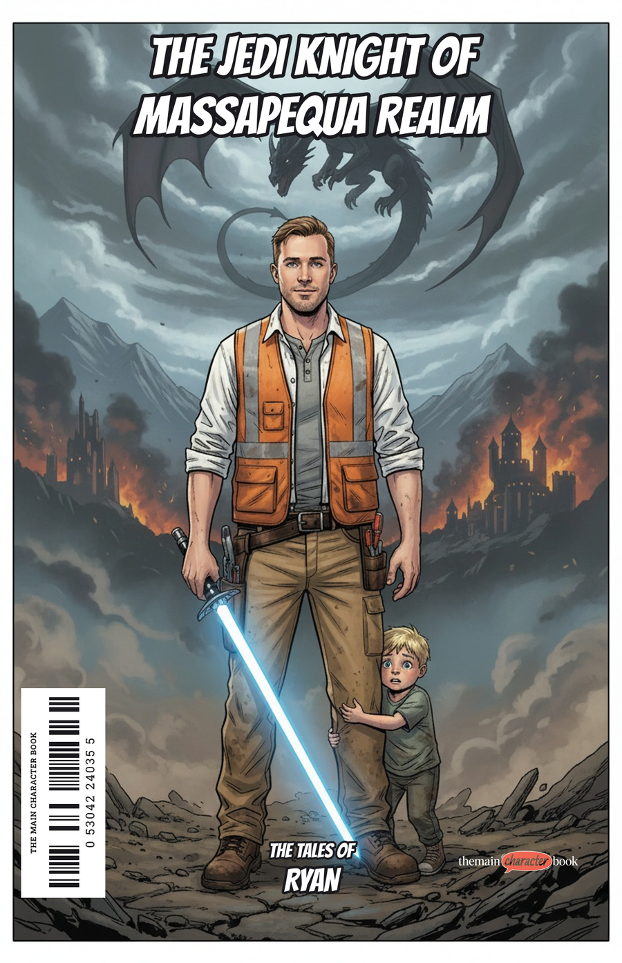 The Jedi Knight of Massapequa Realm — personalised front cover