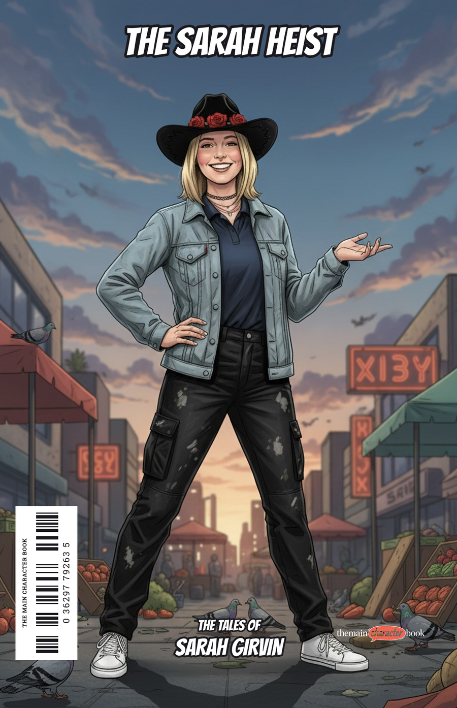 The Sarah Heist — personalised front cover