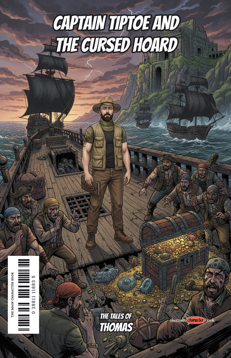 Captain Tiptoe and the Cursed Hoard — personalised front cover