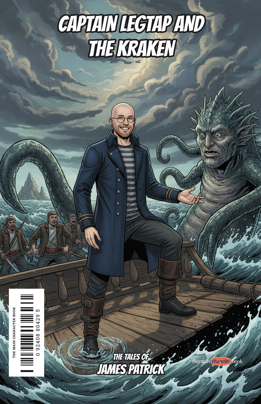 Captain Legtap and the Kraken — personalised front cover