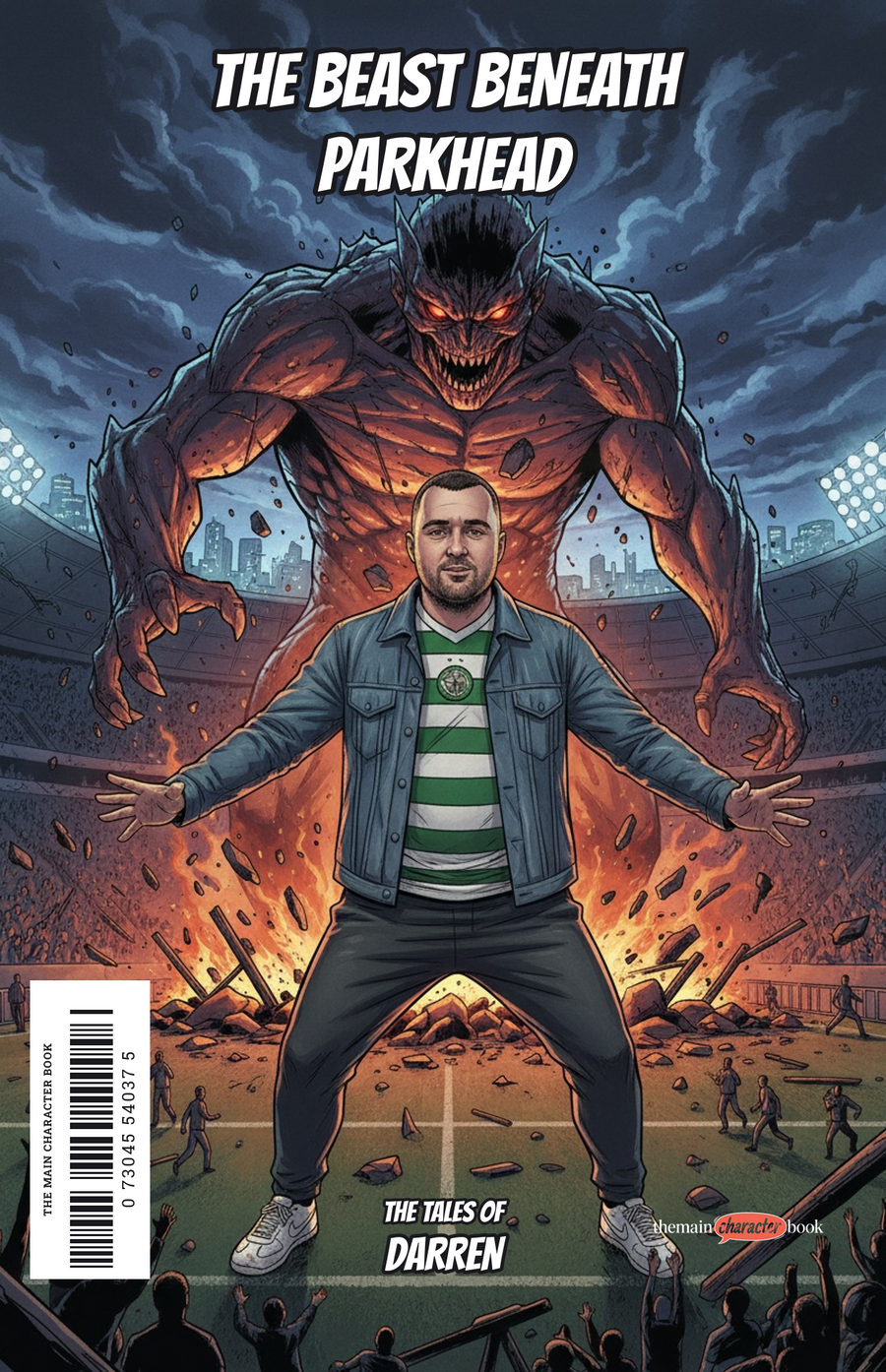 The Beast Beneath Parkhead — personalised front cover