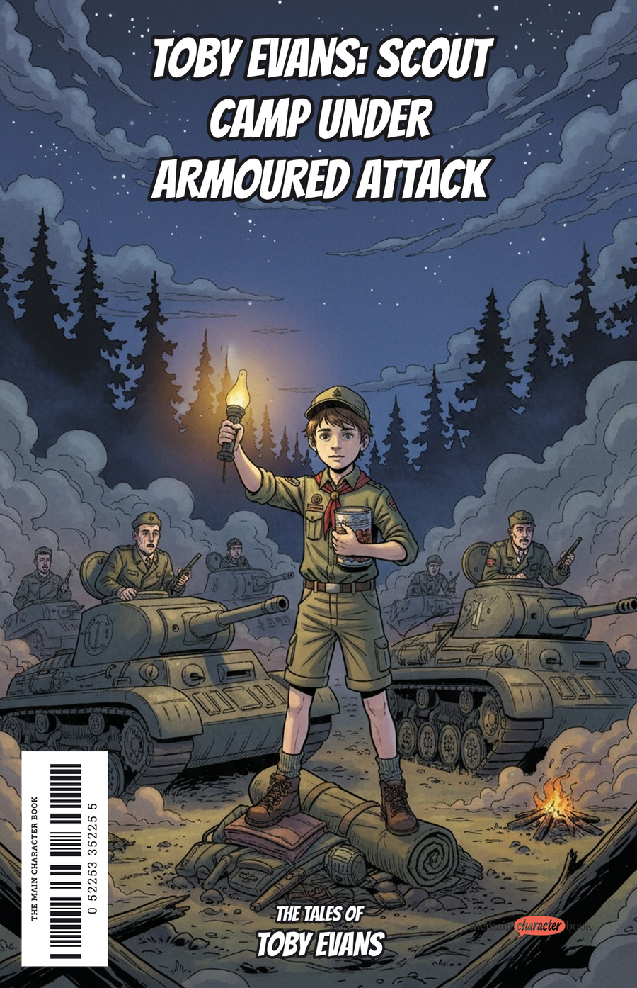 Toby Evans: Scout Camp Under Armoured Attack — personalised front cover