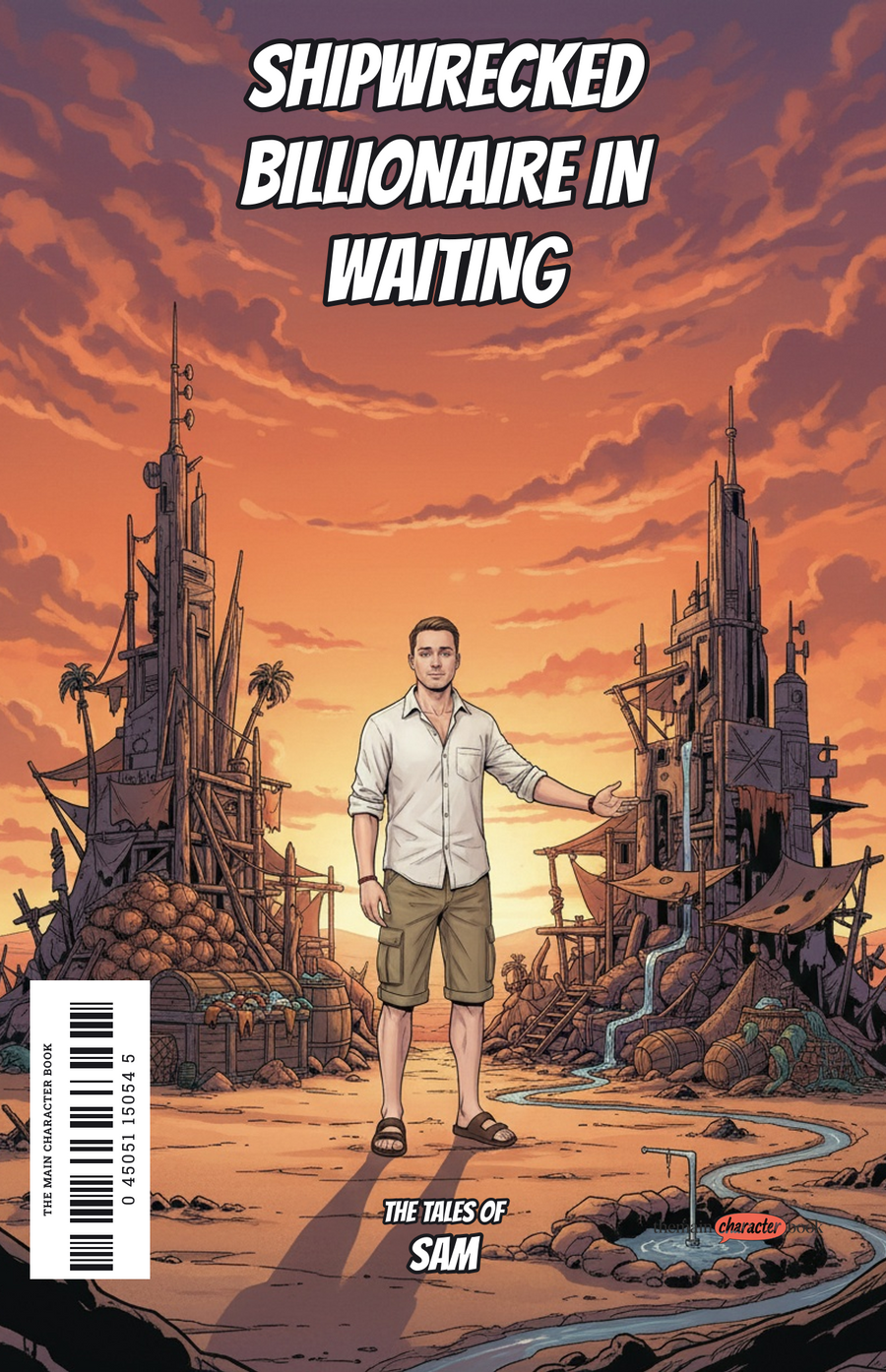 Shipwrecked Billionaire in Waiting — personalised front cover