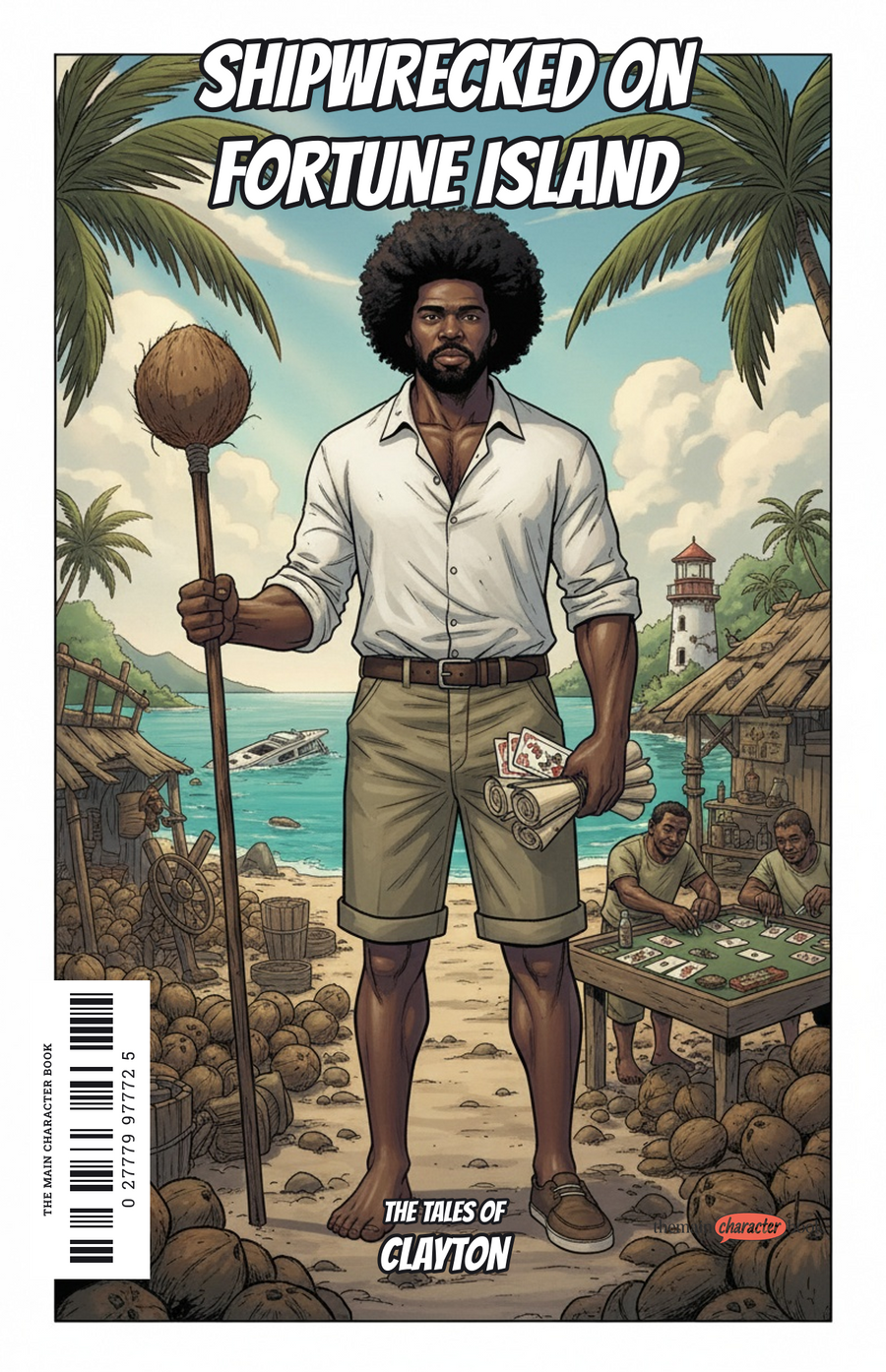 Shipwrecked on Fortune Island — personalised front cover