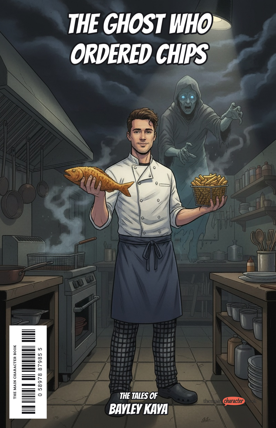 The Ghost Who Ordered Chips — personalised front cover