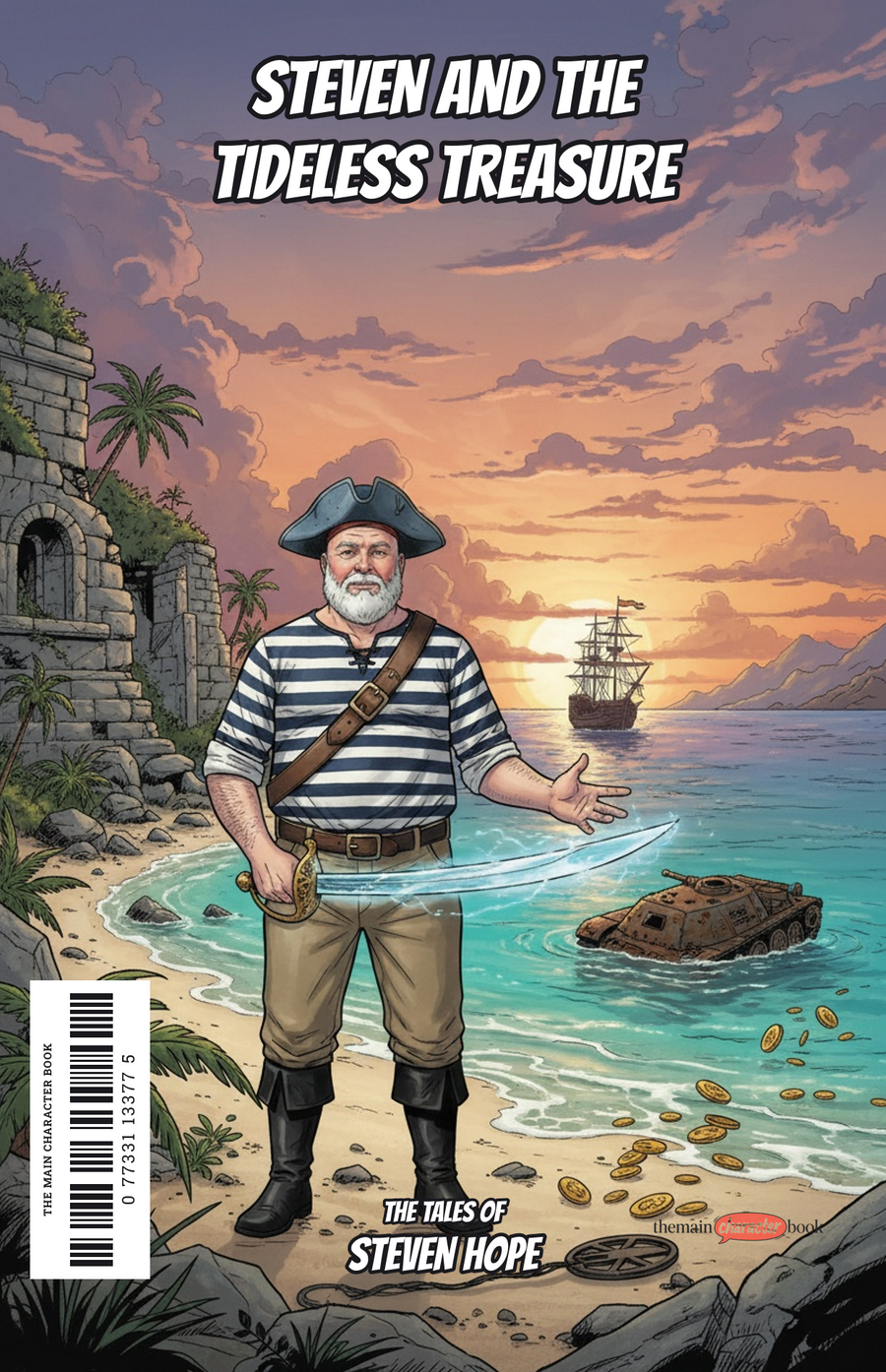 Steven and the Tideless Treasure — personalised front cover