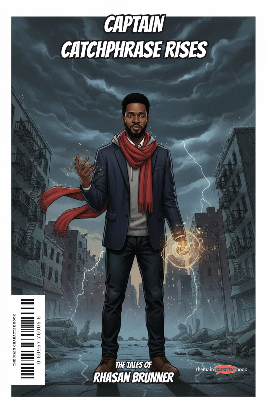 Captain Catchphrase Rises — personalised front cover