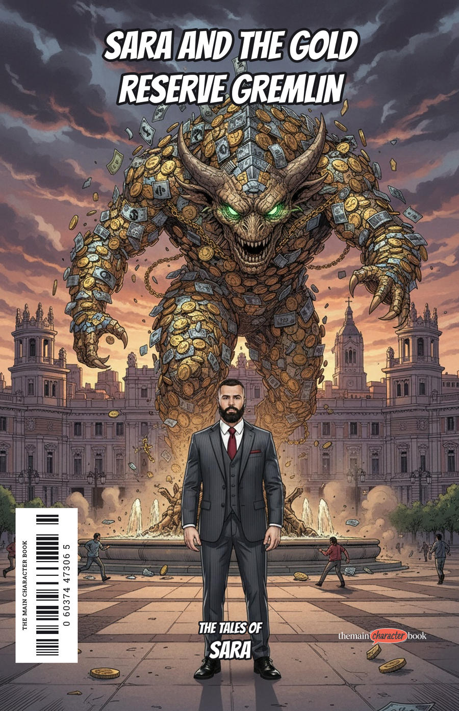 Sara and the Gold Reserve Gremlin — personalised front cover