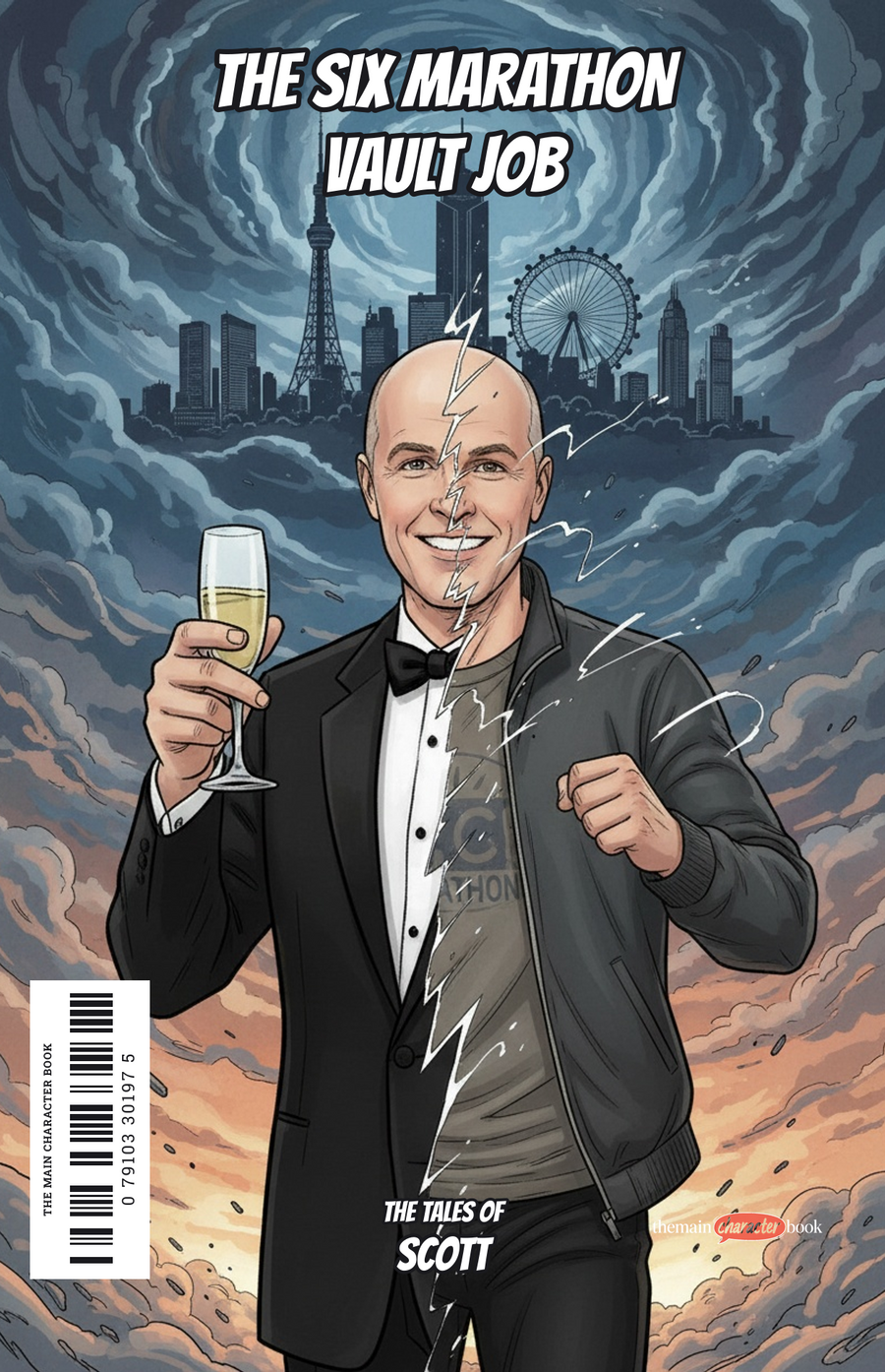 The Six Marathon Vault Job — personalised front cover