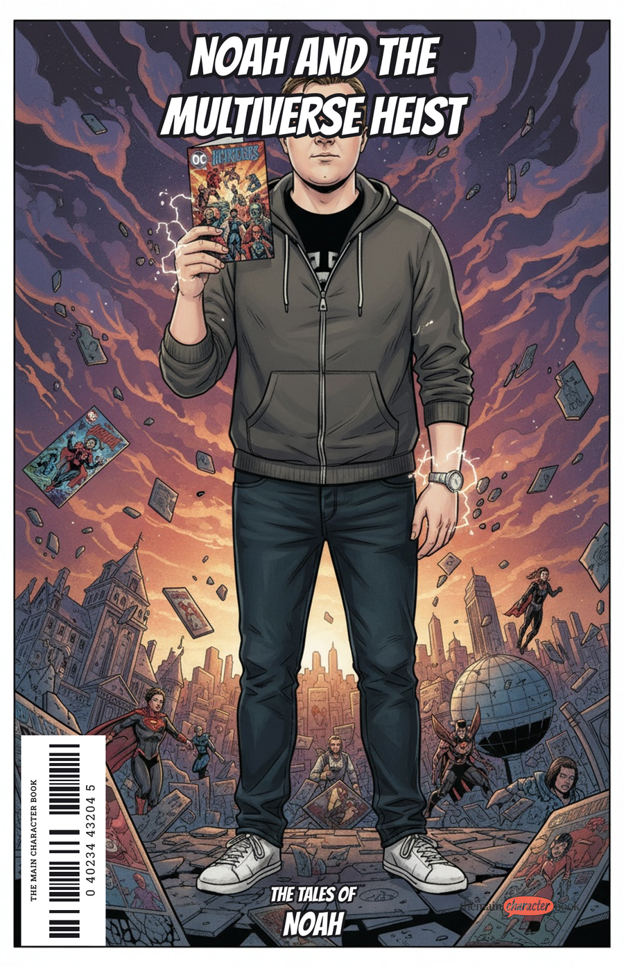 Noah and the Multiverse Heist — personalised front cover