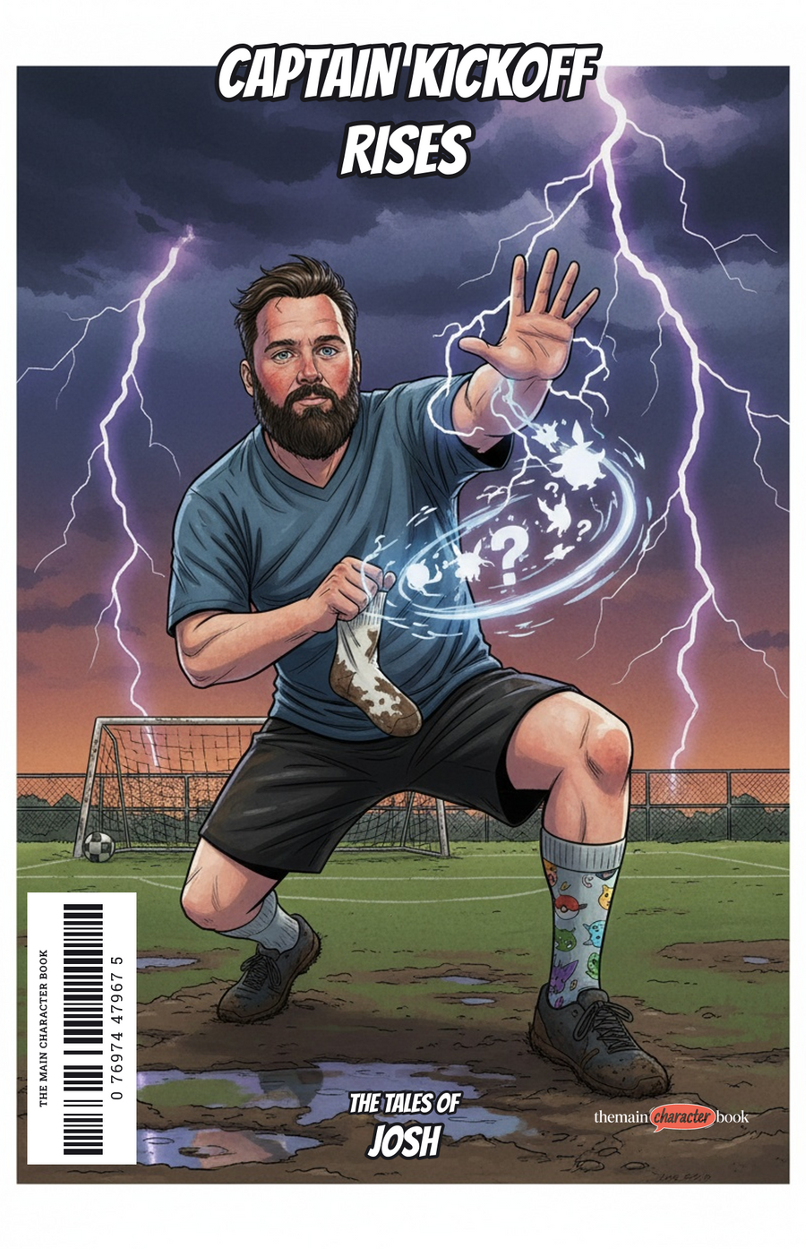 Captain Kickoff Rises — personalised front cover