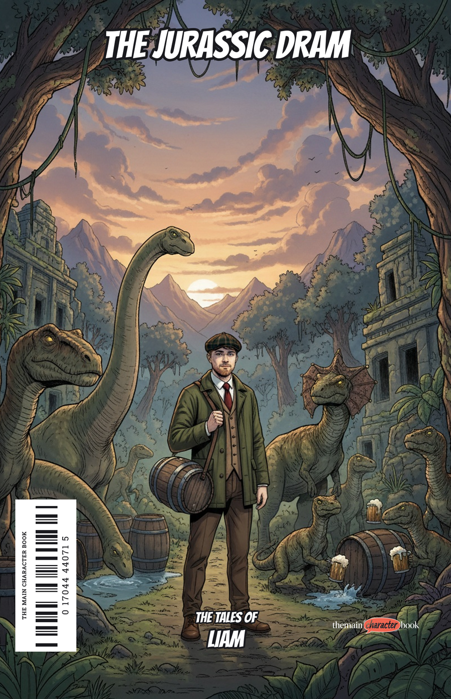 The Jurassic Dram — personalised front cover