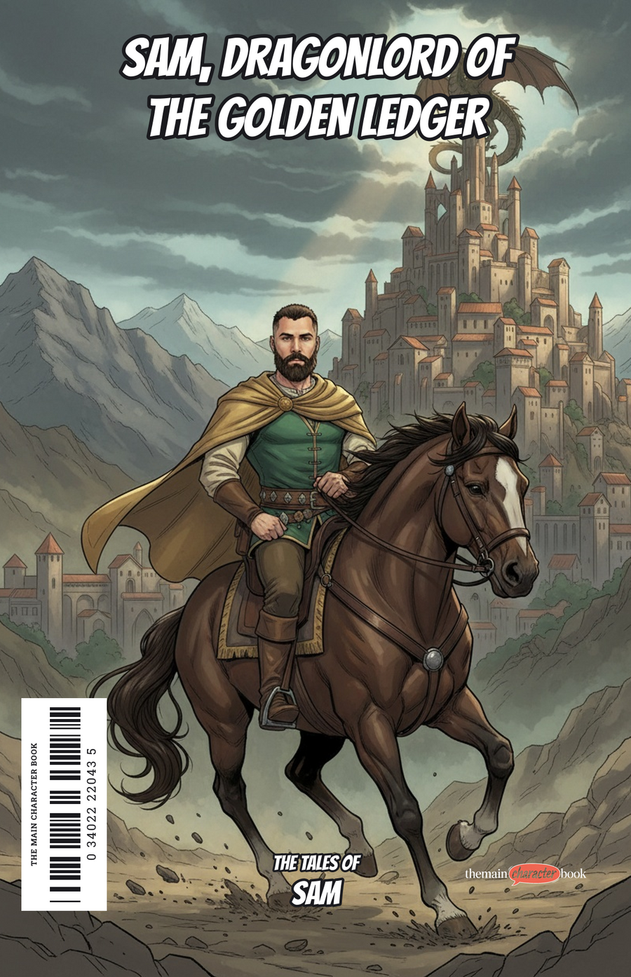 Sam, Dragonlord of the Golden Ledger — personalised front cover