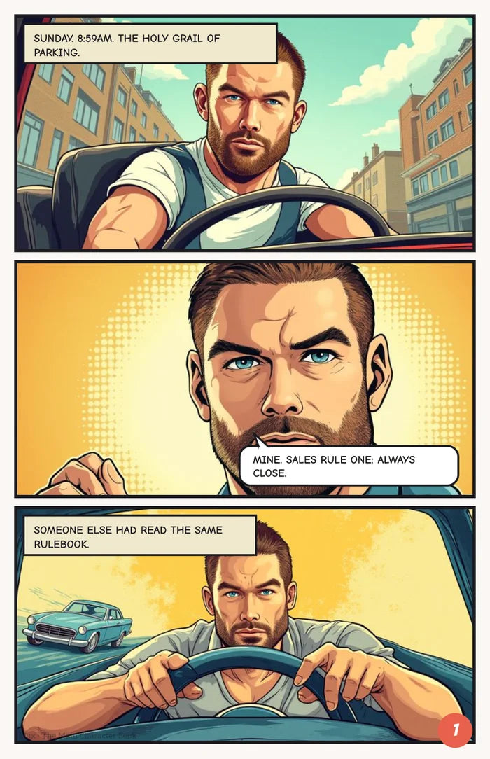 Interior comic page from a sample book
