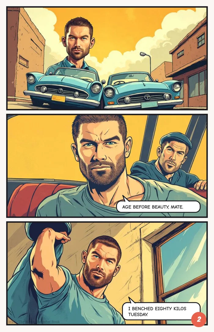 Interior comic page from a sample book