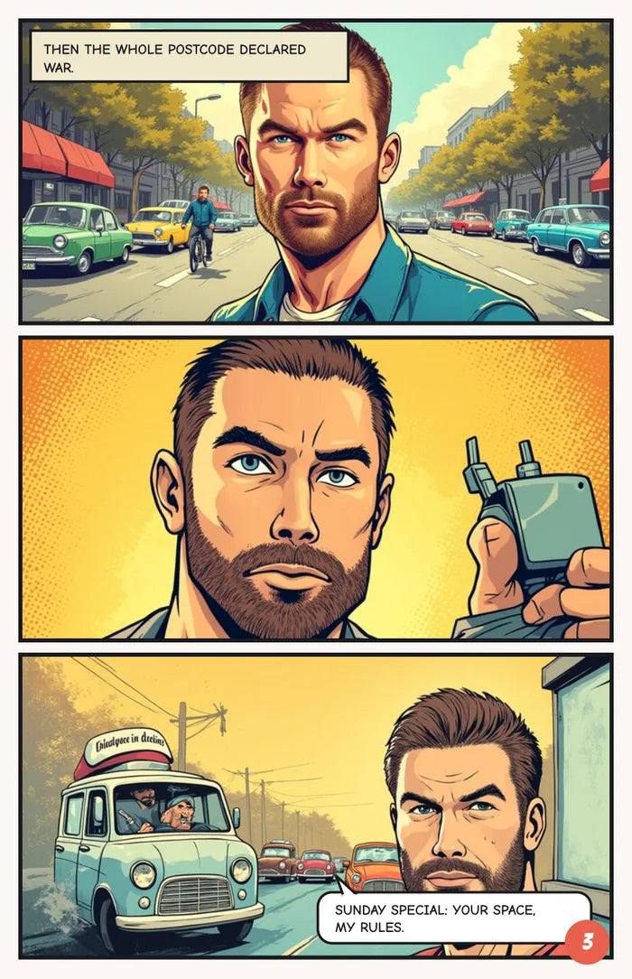 Interior comic page from a sample book